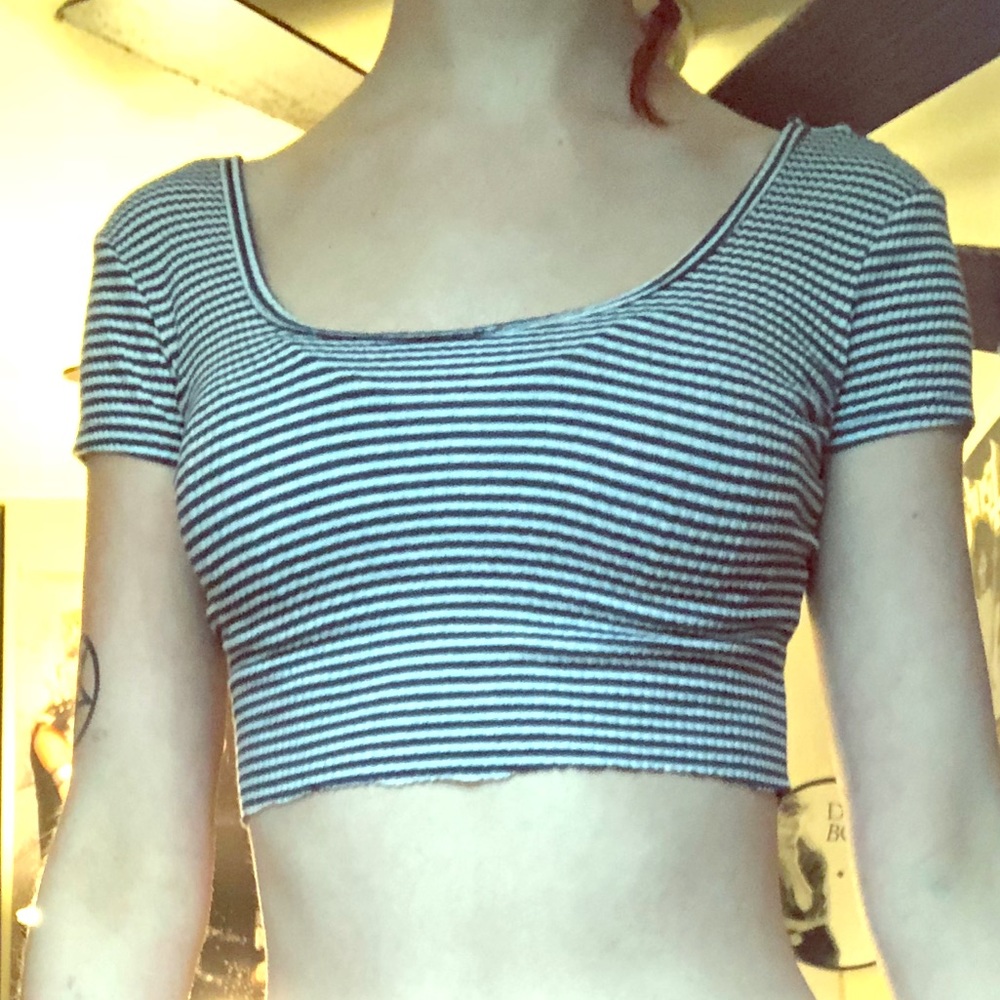 Cropped striped shirt